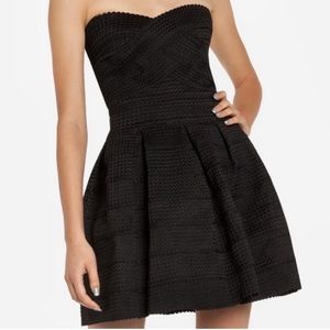 Express M Textured Strapless Black Sexy Dress With Some Stretch